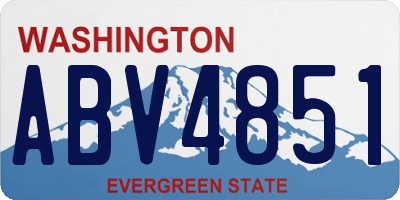 WA license plate ABV4851