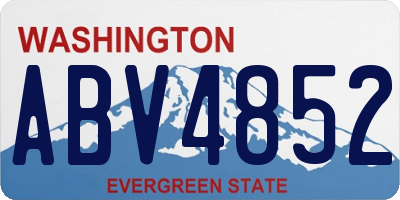 WA license plate ABV4852