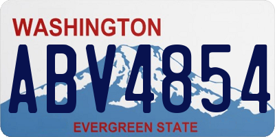 WA license plate ABV4854