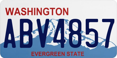 WA license plate ABV4857