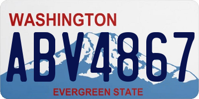 WA license plate ABV4867