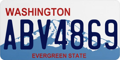 WA license plate ABV4869