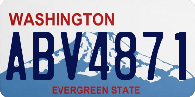 WA license plate ABV4871
