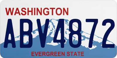 WA license plate ABV4872