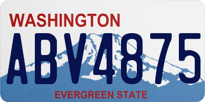 WA license plate ABV4875