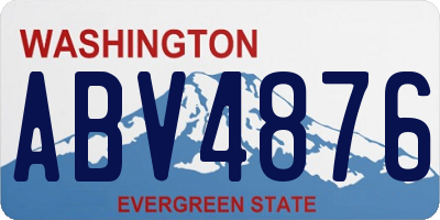 WA license plate ABV4876