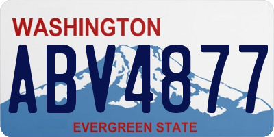 WA license plate ABV4877