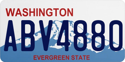 WA license plate ABV4880