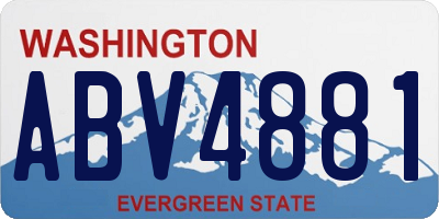 WA license plate ABV4881
