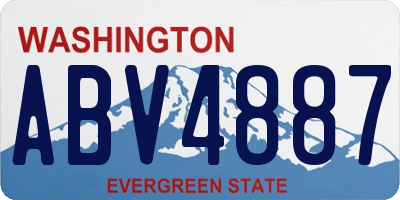 WA license plate ABV4887