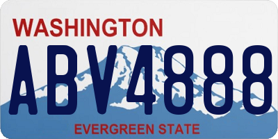 WA license plate ABV4888