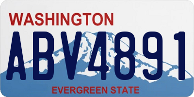 WA license plate ABV4891