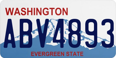 WA license plate ABV4893