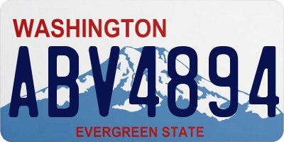 WA license plate ABV4894