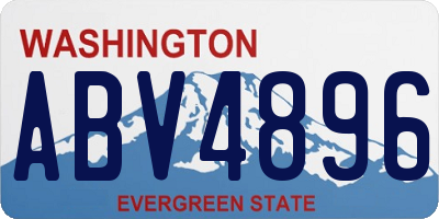 WA license plate ABV4896