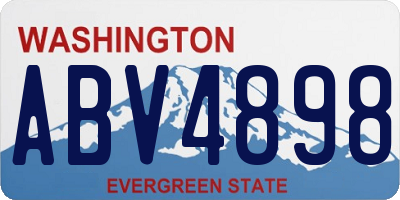 WA license plate ABV4898