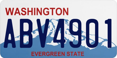 WA license plate ABV4901