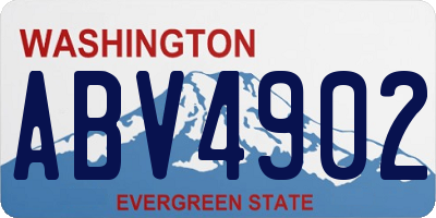 WA license plate ABV4902