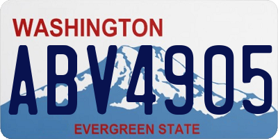 WA license plate ABV4905
