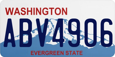 WA license plate ABV4906
