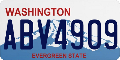 WA license plate ABV4909