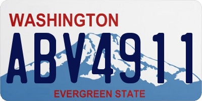 WA license plate ABV4911