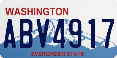 WA license plate ABV4917