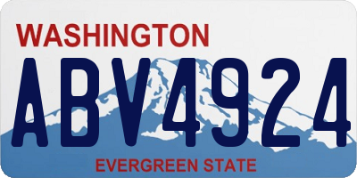 WA license plate ABV4924