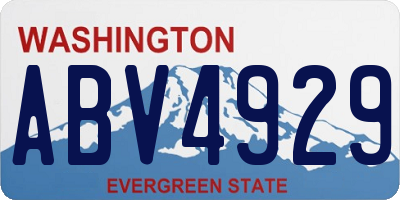 WA license plate ABV4929