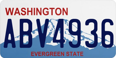 WA license plate ABV4936