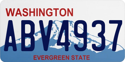 WA license plate ABV4937