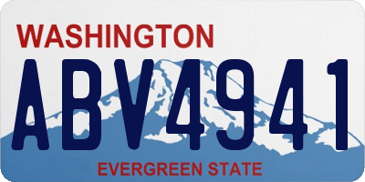 WA license plate ABV4941