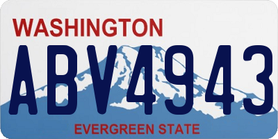 WA license plate ABV4943