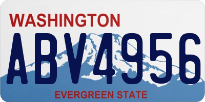 WA license plate ABV4956