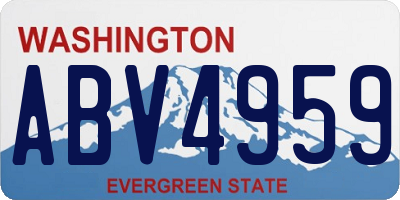 WA license plate ABV4959