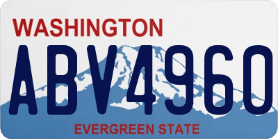 WA license plate ABV4960