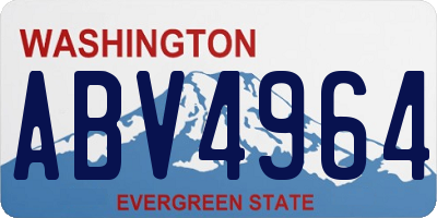 WA license plate ABV4964