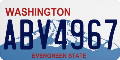 WA license plate ABV4967