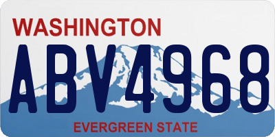 WA license plate ABV4968