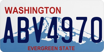 WA license plate ABV4970