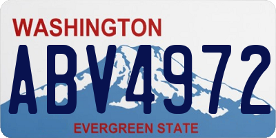 WA license plate ABV4972