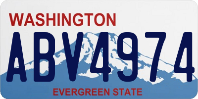 WA license plate ABV4974