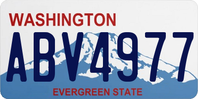 WA license plate ABV4977