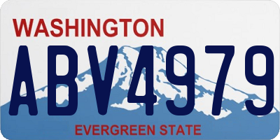 WA license plate ABV4979