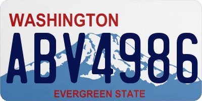 WA license plate ABV4986
