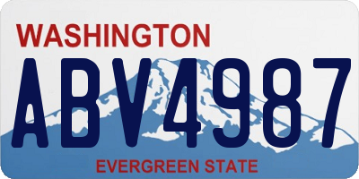 WA license plate ABV4987