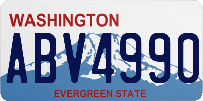 WA license plate ABV4990