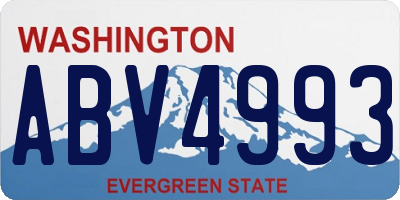 WA license plate ABV4993