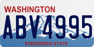 WA license plate ABV4995