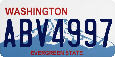 WA license plate ABV4997